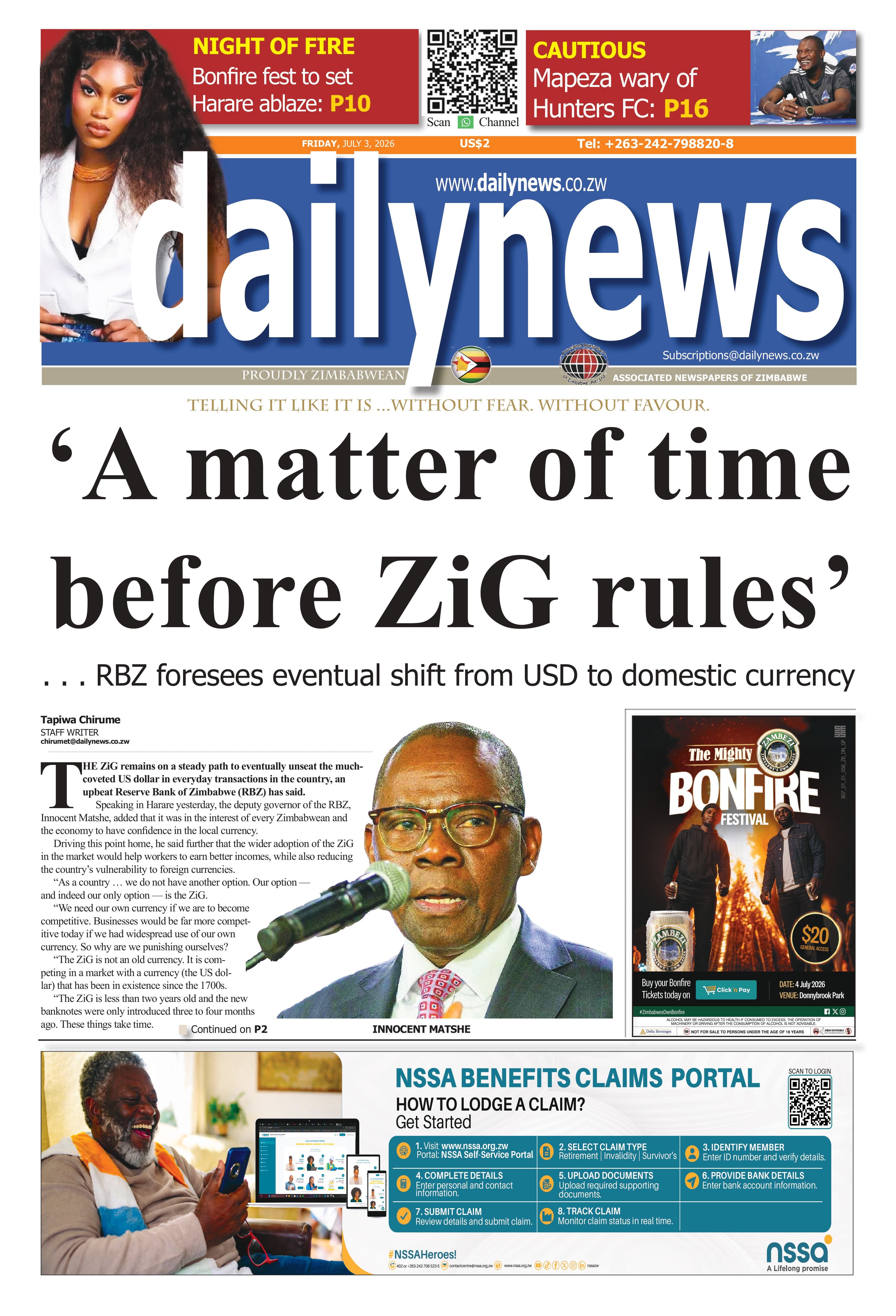 Friday 3 July 2026
